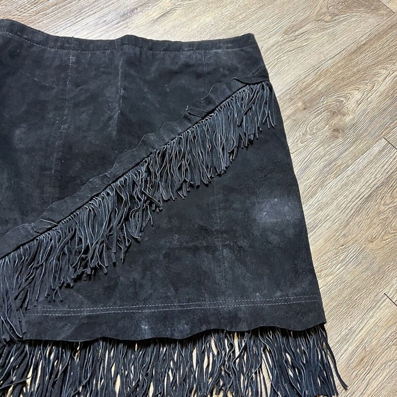 Scully Suede Skirt Women's Medium Leather Western Double Fringe Mini - Picture 2 of 15